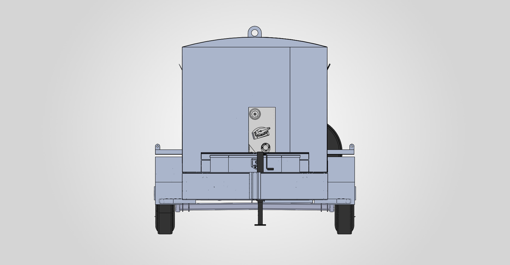 (Front View) Enclosed Cargobed Low-Deck, 2-Reel, 61w inside, 48 x 30, 3-13.5s, Enclosed, Assembly