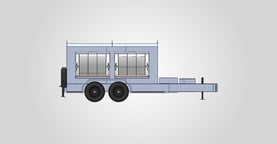 (Side View) Enclosed Cargobed Low-Deck, 2-Reel, 61w inside, 48 x 30, 3-13.5s, Enclosed, Assembly