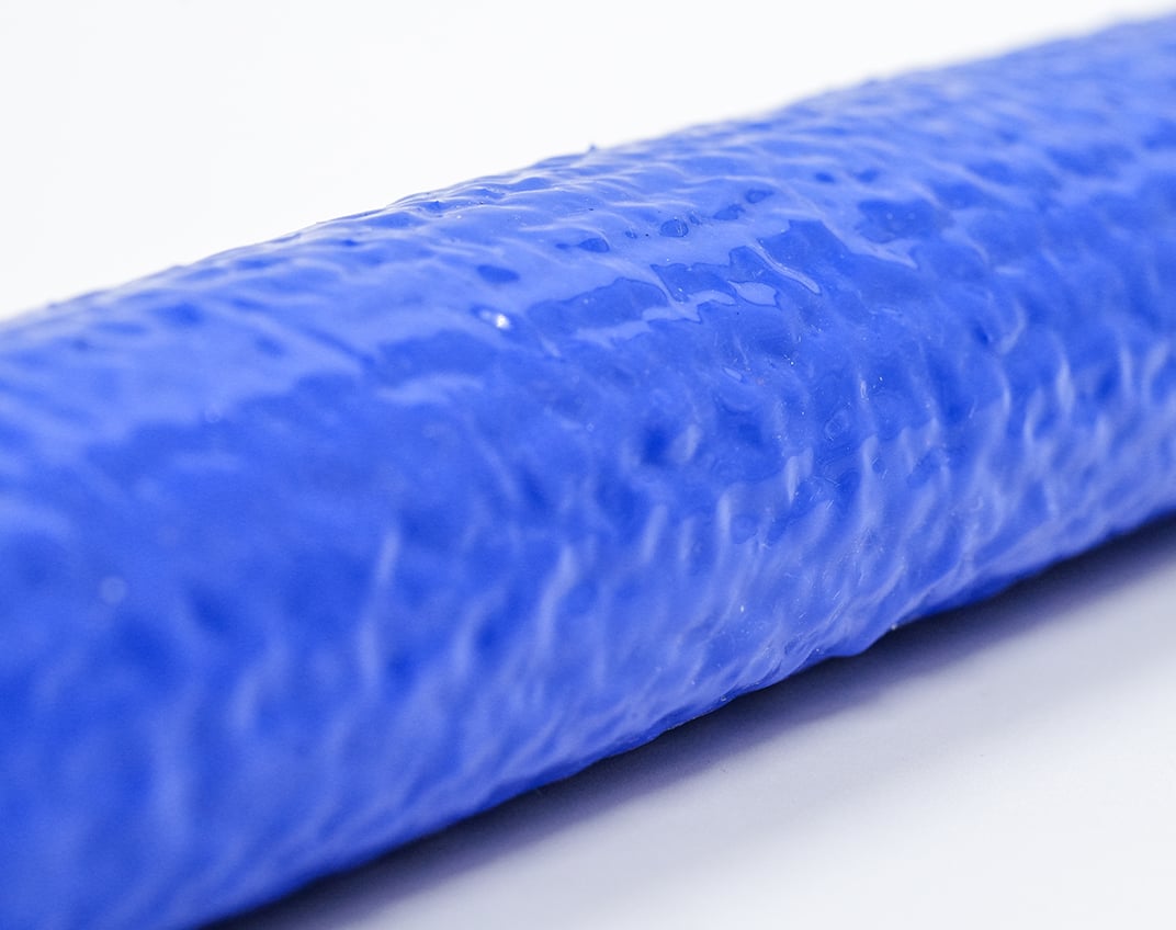Heavy-Duty Blue Silicone Fiberglass Ultra-Sleeve High Temperature Sleeving Macro_Web