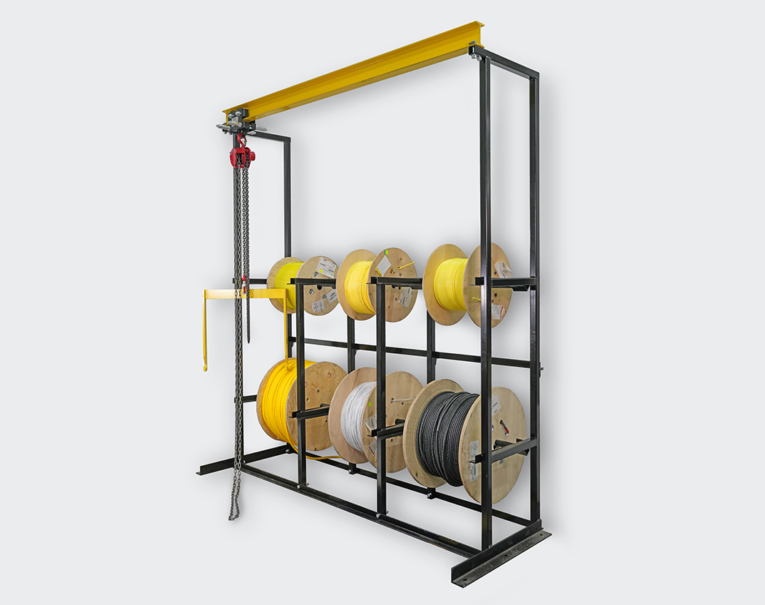 Large Cord & Cable Reel Rack with Hoist